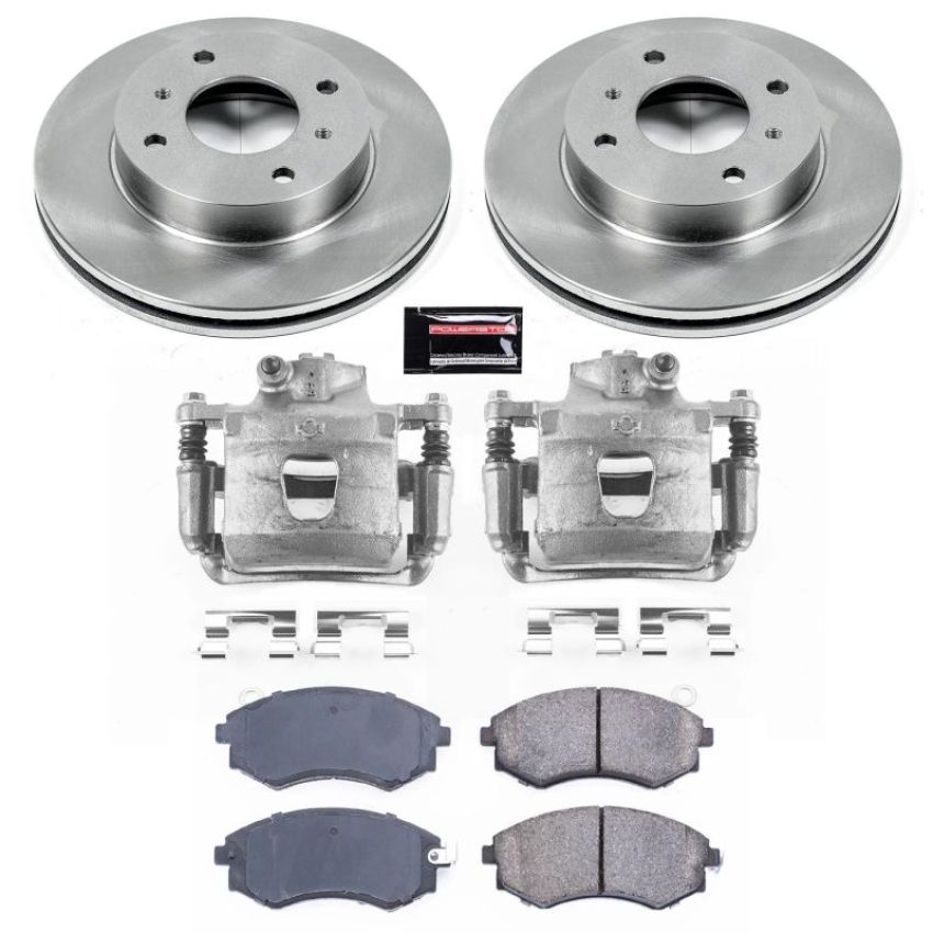 PowerStop KCOE656 OE Stock Replacement Low-Dust Ceramic Brake Pad, Rotor and Caliper Kit