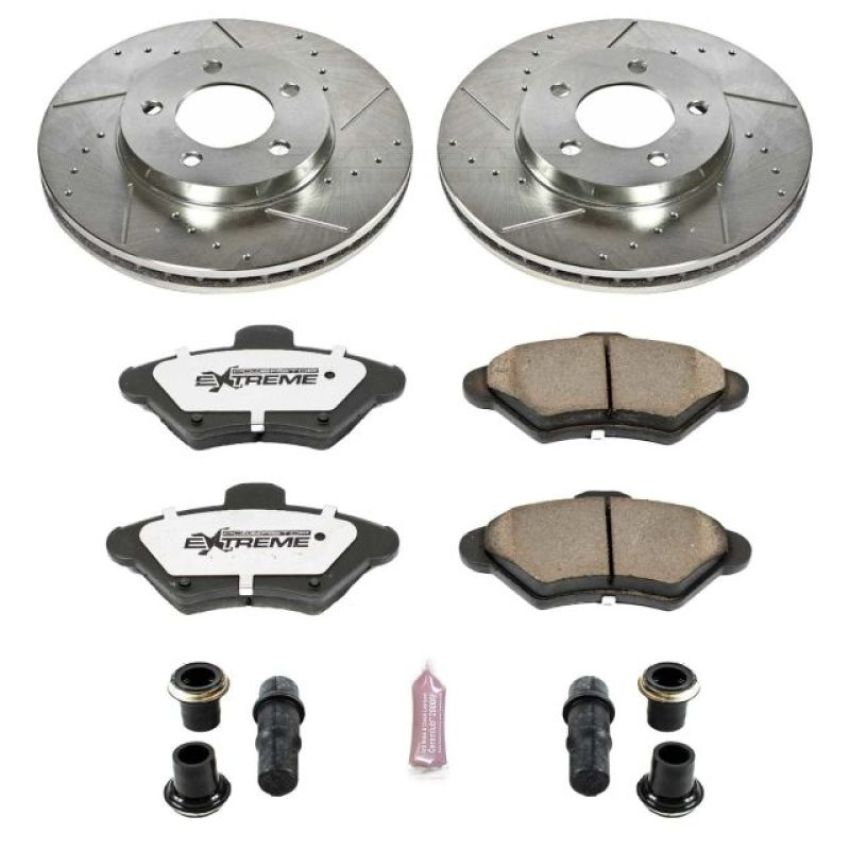 PowerStop K1325-26 Z26 Street Performance Ceramic Brake Pad and Drilled & Slotted Rotor Kit