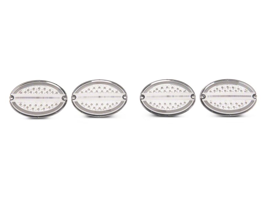 Raxiom CV4608 97-04 Chevrolet Corvette C5 Axial Series LED Tail Lights- Chrome Housing (Clear Lens)
