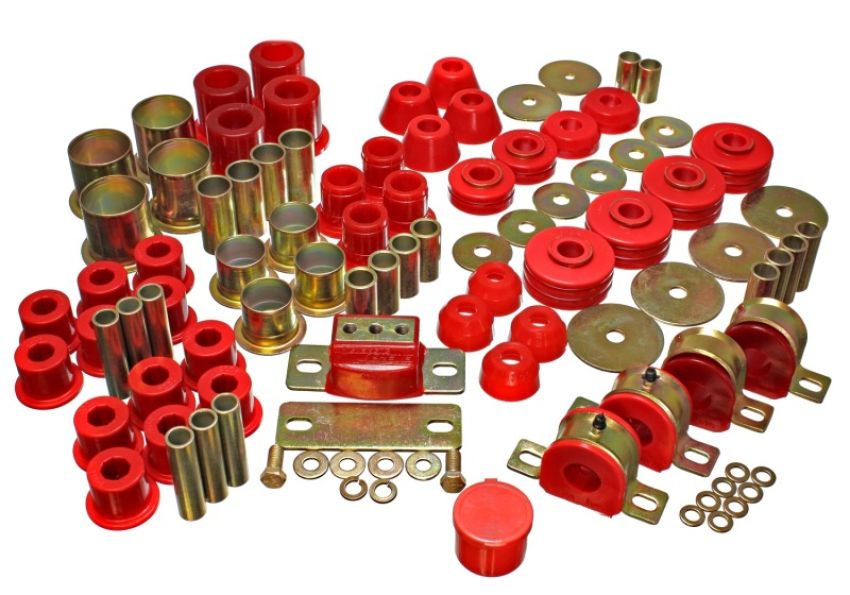 Energy Suspension 3.18109R 73-80 Chevrolet / GMC 2WD 1/2 Ton Pickup Red Hyper-flex Master Bushing Set