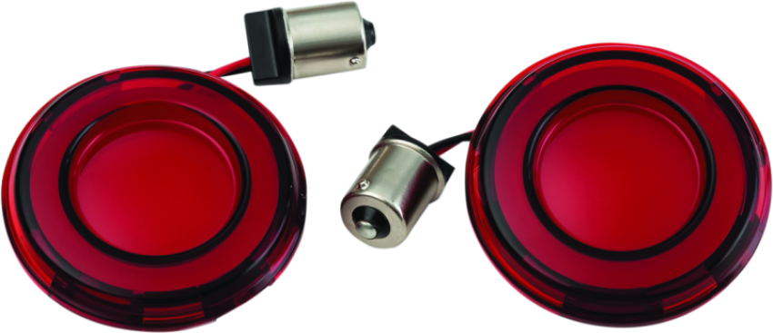 Kuryakyn 2908 Tracer L.E.D. Front Turn Signal Insert Red Light Red Lens 1156