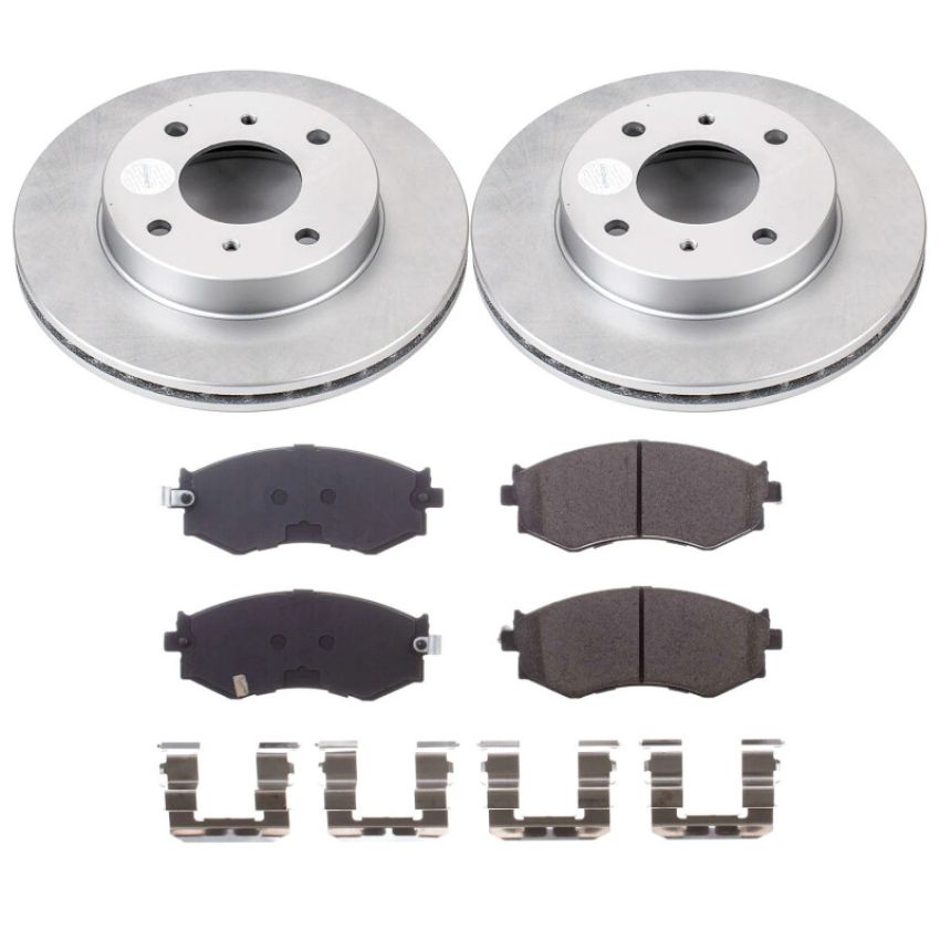 PowerStop CRK9172 Genuine Geomet Coated Rotor and Low-Dust Ceramic Brake Pad Kit