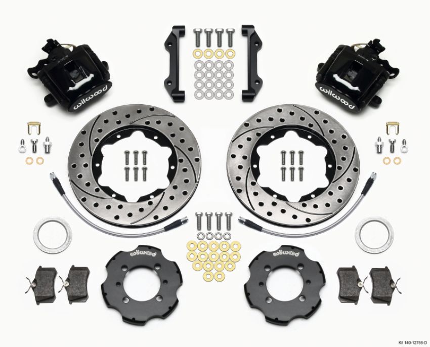 Wilwood 140-12768-D Combination Parking Brake Rear Kit 11.00in Drilled 2012 Fiat 500 w/ Lines