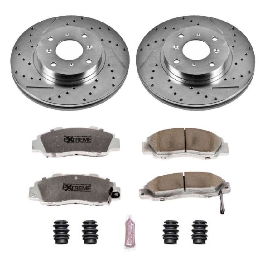 PowerStop K1037-26 Z26 Street Performance Ceramic Brake Pad and Drilled & Slotted Rotor Kit