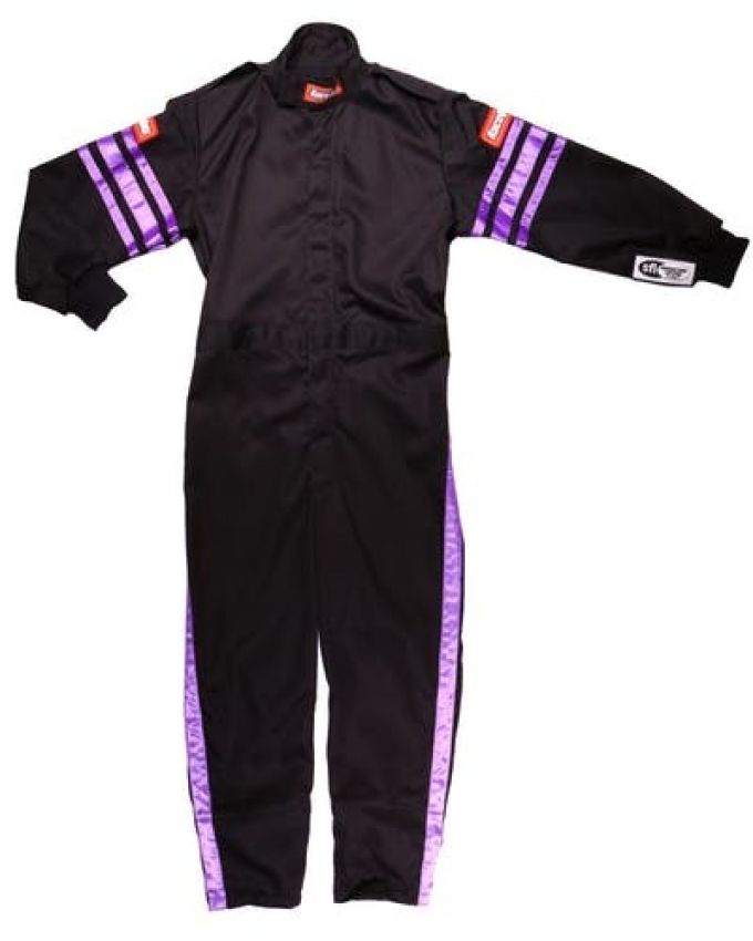 RACEQUIP RQP1950592 Black Suit Single Layer Kids Small Purple Trim