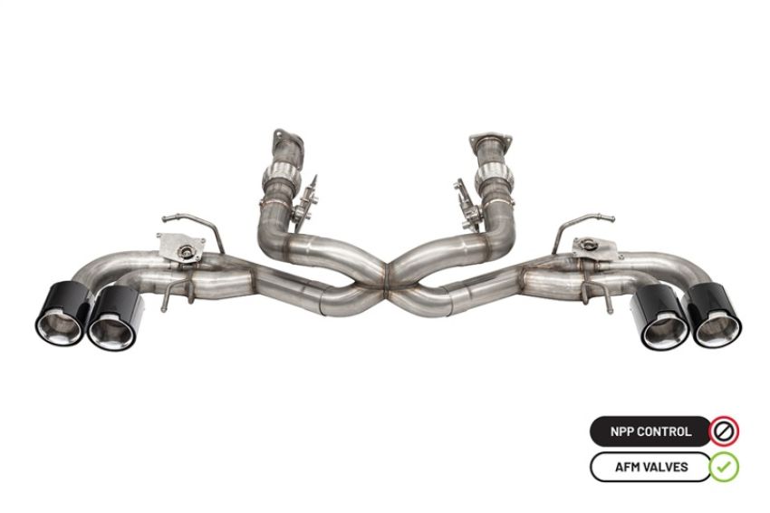 CORSA Performance 21106CF Corsa 2020-2024 Chevrolet Corvette C8 RWD 3in Delete 4 Valve Cat-Back w/NPP w/4.5in CF PolishedTips