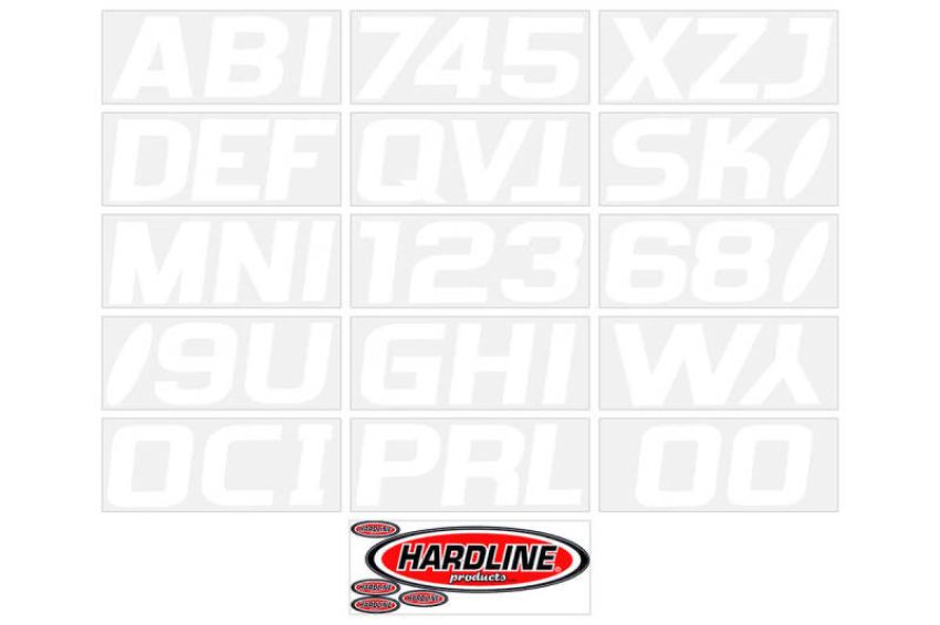 Hardline WHI700EC Boat Lettering Registration Kit 3 in. - 700 Solid White