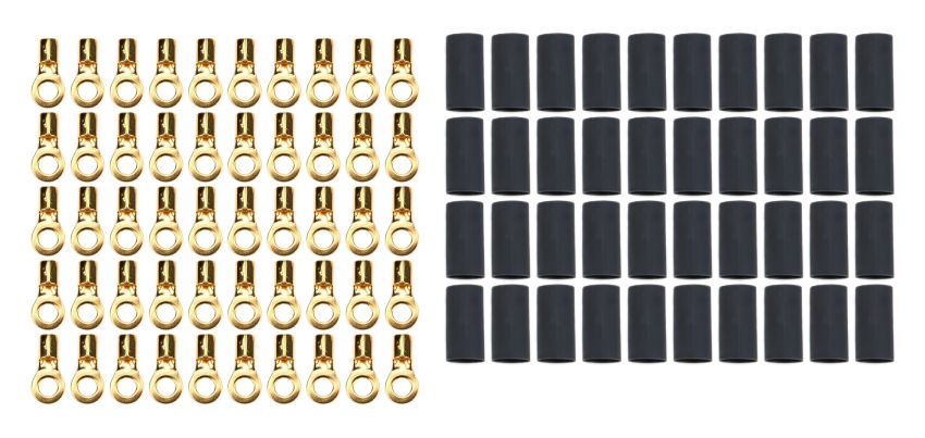 QUICKCAR RACING PRODUCTS QRP57-481-50 Ring Terminal 1/4in 8 Ga w/Heat Shrink 50pk
