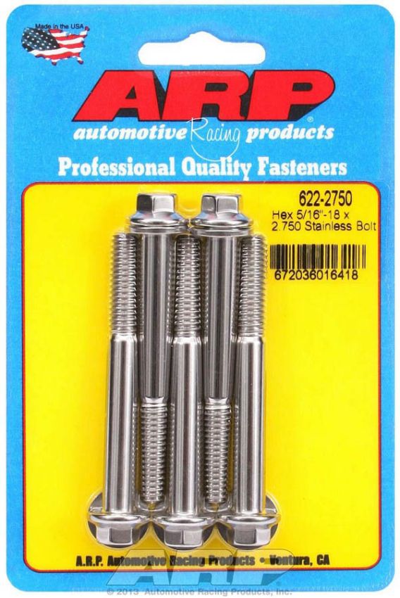 ARP ARP622-2750 S/S Bolt Kit - 6pt. (5) 5/16-18 x 2.750