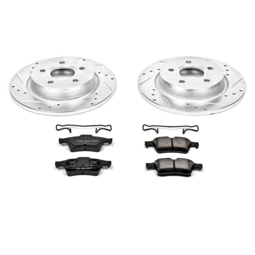 PowerStop K5309 Z23 Daily Driver Carbon-Fiber Ceramic Brake Pad and Drilled & Slotted Rotor Kit