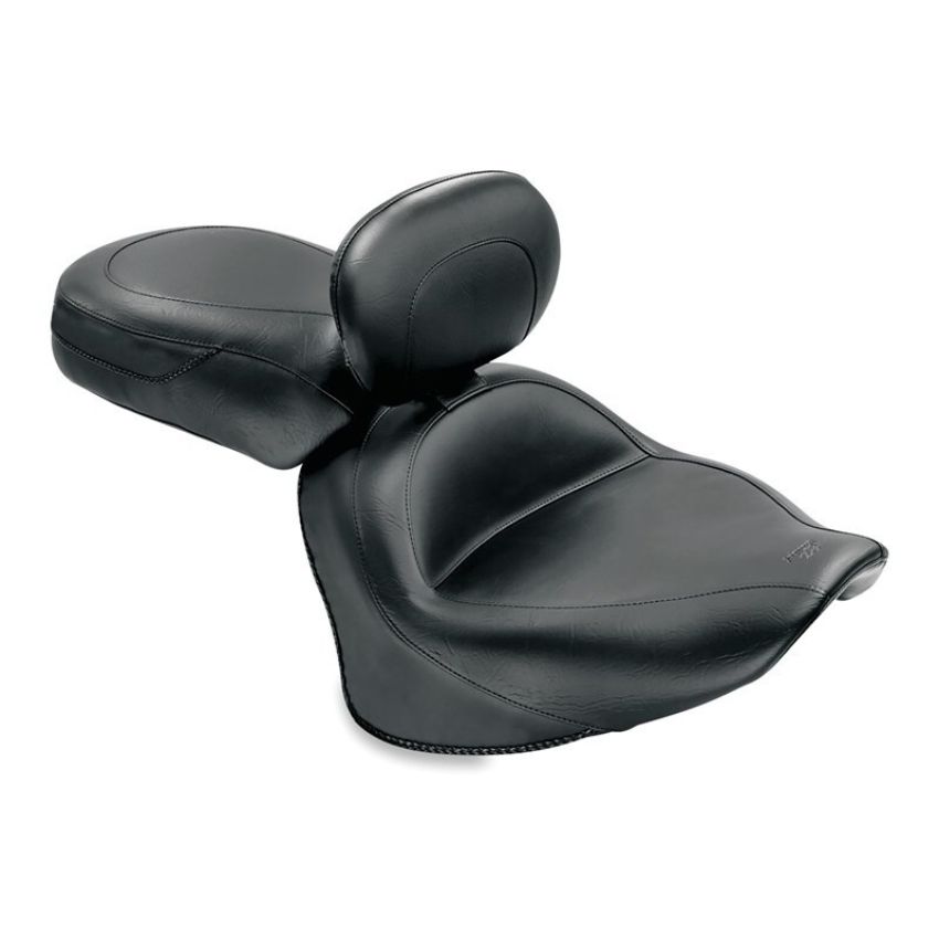 Mustang Motorcycle 79477 Mustang 07-17 Yamaha V-Star 1300, 1300 Tourer Wide Touring 2PC Seat w/Driver Backrest - Black