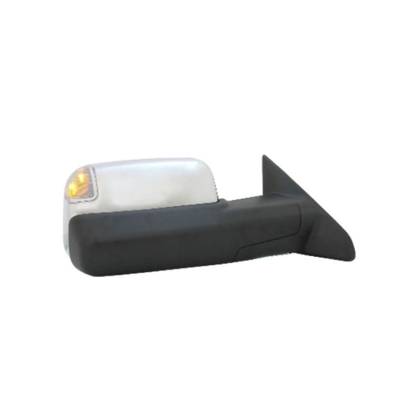 RH MIRROR OTR REAR VIEW POWER W/ TOWING PKG HEATED LAMP CHROME DODGE PU 13-17