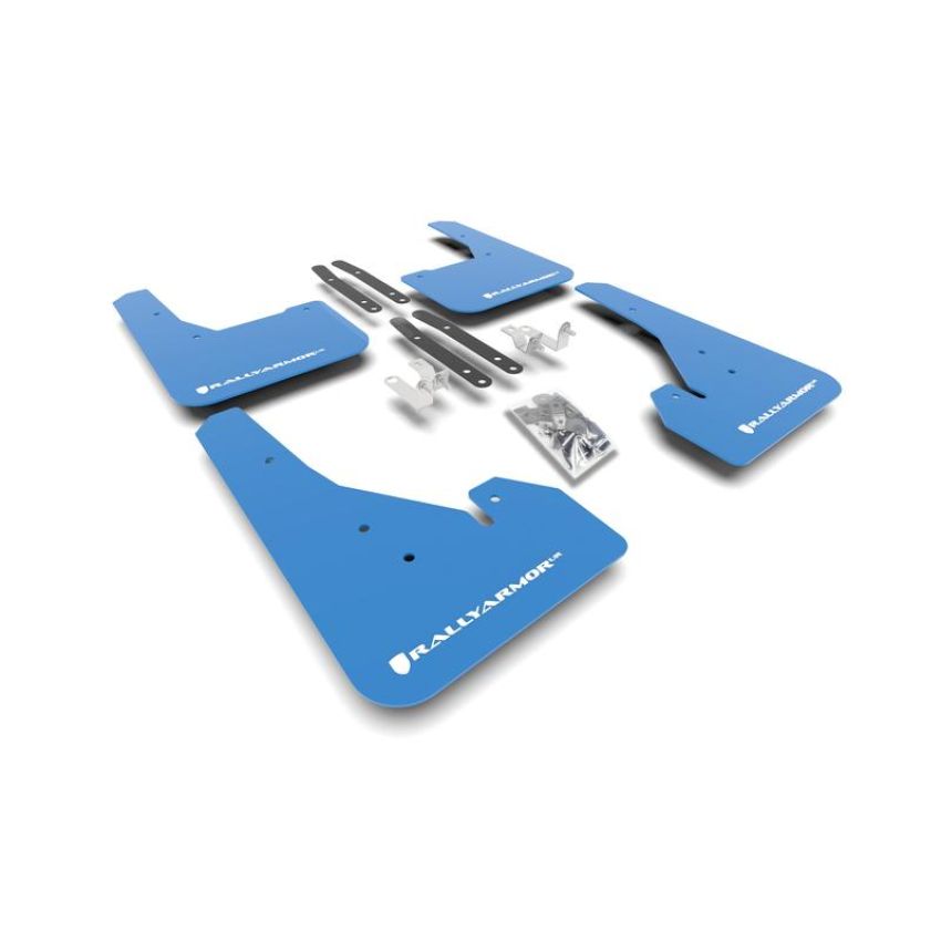 Rally Armor MF67-UR-BL/WH Blue Mud Flap/White Logo