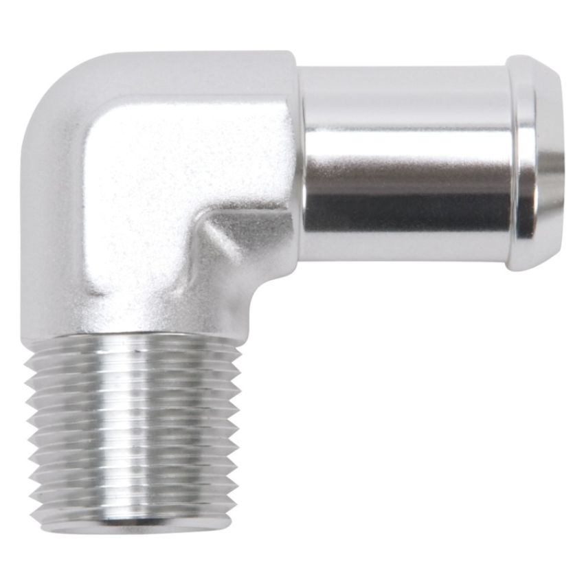 EDELBROCK EDE8166 Hose End  90-deg 1/2npt to 3/4 Barb  Clear