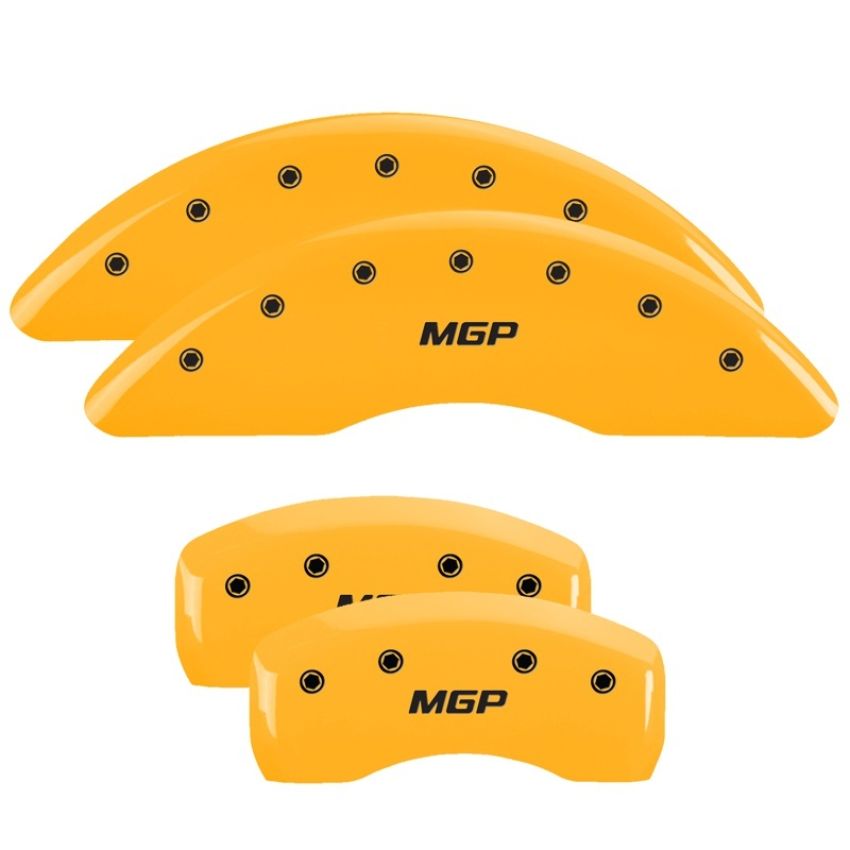 MGP 41003SMGPYL 4 Caliper Covers Engraved Front & Rear  Yellow finish black ch