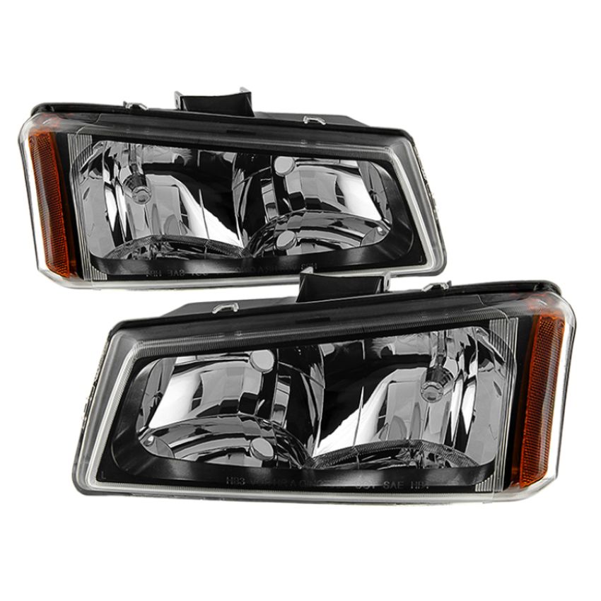 SPYDER 5072245 Xtune Chevy Silverado 1500/2500/3500 03-06 Crystal Headlights Black HD-JH-CSIL03-BK-AM