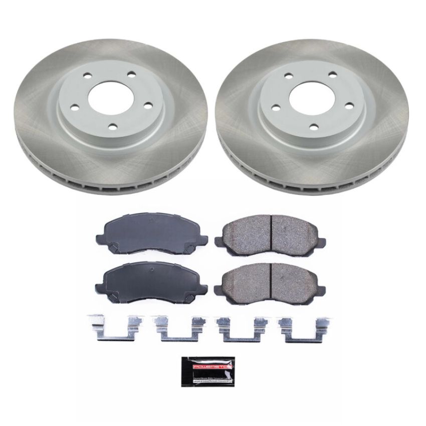 PowerStop SC3032 Semi-Coated Rotor and Low-Dust Ceramic Brake Pad Kit