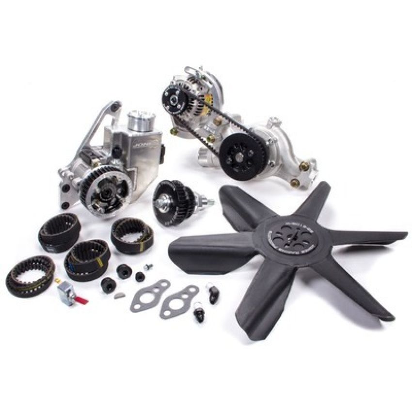JONES RACING PRODUCTS JRP2441-AR-68-EMP Drive Kit HTD SBC Crate P/S W/P & Alt w/Fan