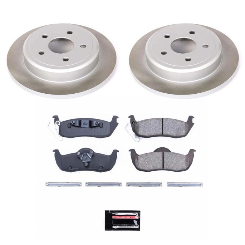 PowerStop SC2221 Semi-Coated Rotor and Low-Dust Ceramic Brake Pad Kit