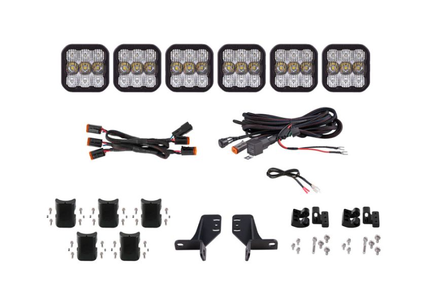 Diode Dynamics DD7235 Bronco SS5 6-Pod CrossLink Grille Lightbar Kit Sport - White Combo