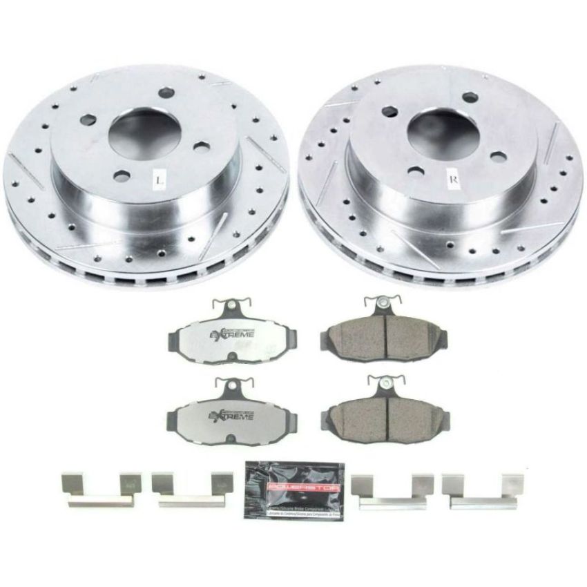 PowerStop K2906-26 Z26 Street Performance Ceramic Brake Pad and Drilled & Slotted Rotor Kit
