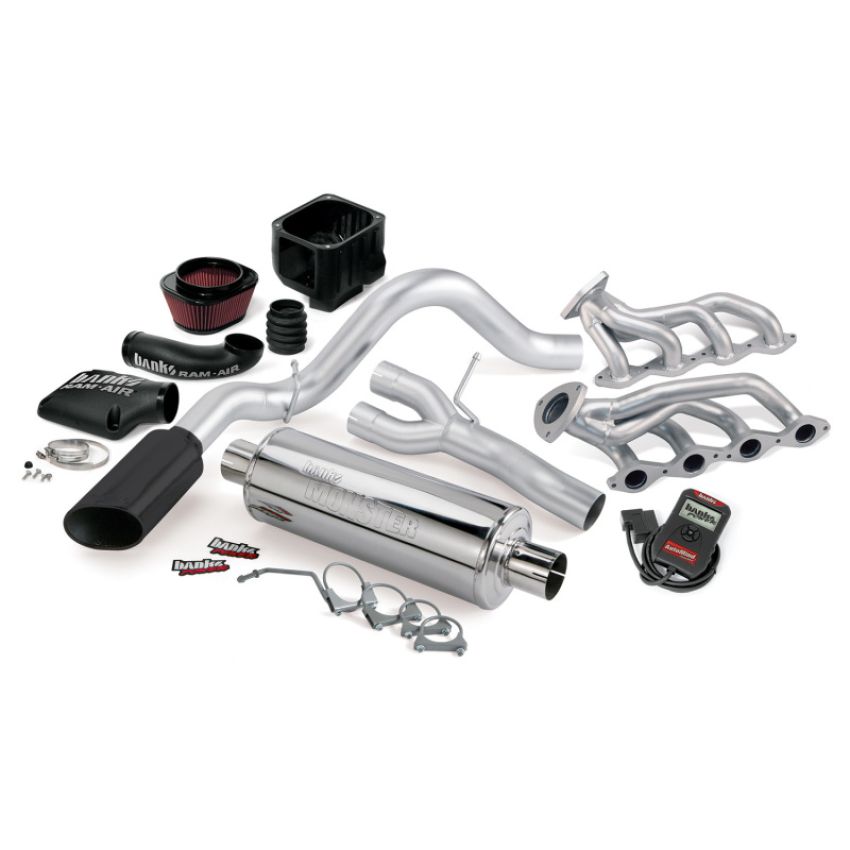 Banks Power 48081-B 10 Chevy 5.3L ECSB FFV PowerPack System - SS Single Side-Exit Exhaust w/ Black Tip