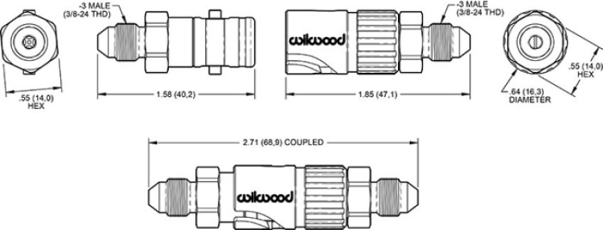 Wilwood 260-16771 Quick Disconnect Kit -3 AN