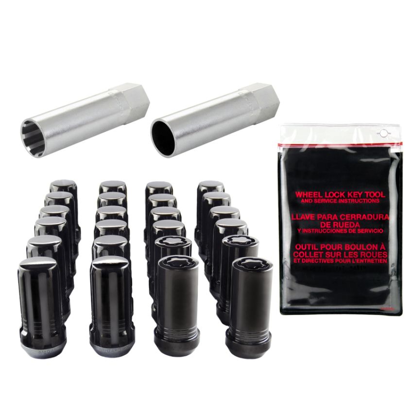 McGard SplineDrive Tuner 6 Lug Install Kit w/Locks & Tool (Cone) M14X1.5 / 22mm Hex - Blk