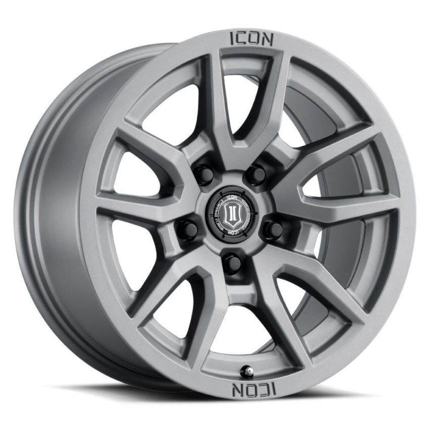 ICON 2617857345TT Vector 5 17x8.5 5x5 -6mm Offset 4.5in BS 71.5mm Bore Titanium Wheel