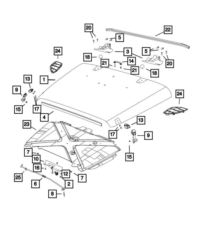 Mopar 55395653AG CATCH, Hood