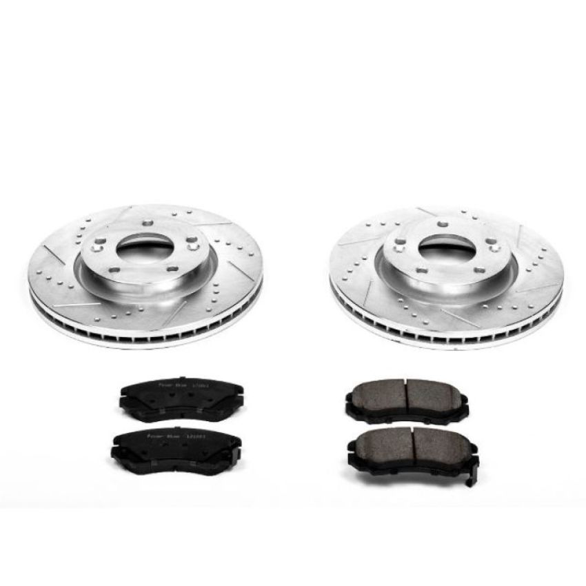 PowerStop K165 Z23 Daily Driver Carbon-Fiber Ceramic Brake Pad and Drilled & Slotted Rotor Kit