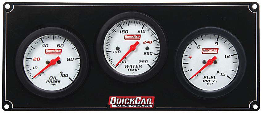 QUICKCAR RACING PRODUCTS QRP61-7012 3 Gauge Extreme Panel OP/WT/FP