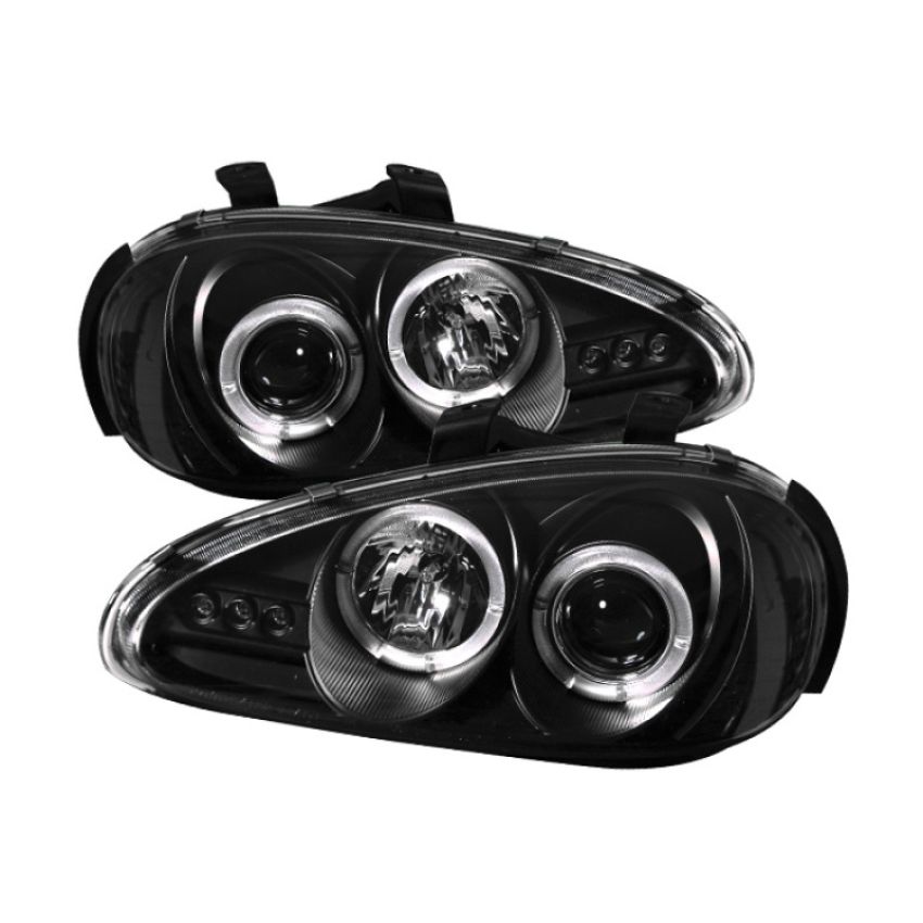 SPYDER 5011503 Projector Headlights - LED Halo - Black
