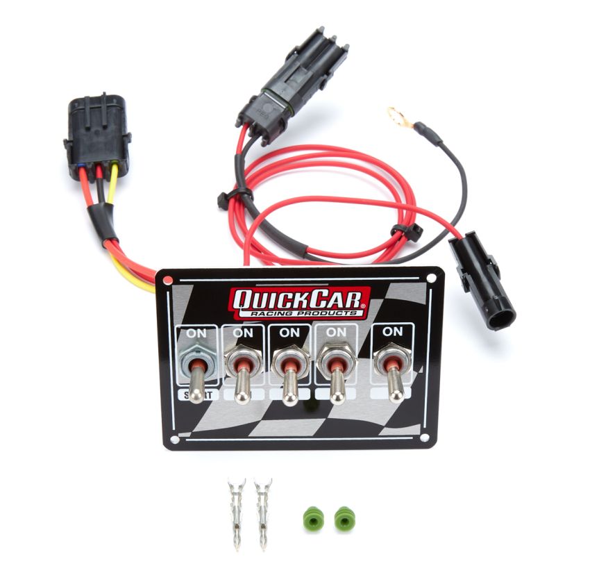 QUICKCAR RACING PRODUCTS QRP50-1731 Ignition Panel - Single Ing. w/Acc Switches Chck