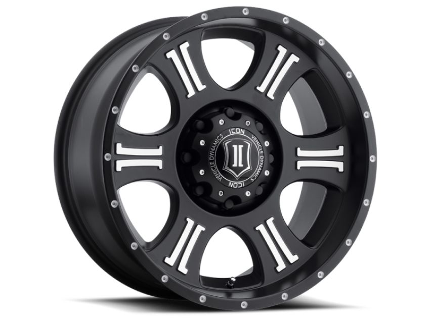 ICON 1020908150MB Shield 20x9 8x170 0mm Offset 5in BS 125.2mm Bore Satin Black/Machined Wheel