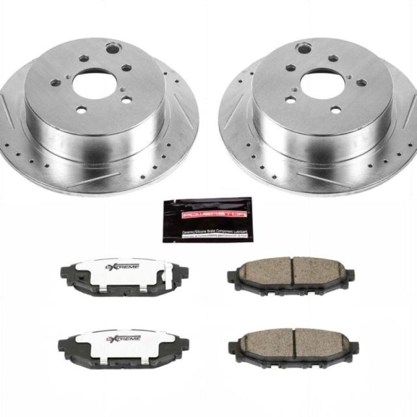 PowerStop K6107-26 Z26 Street Performance Ceramic Brake Pad and Drilled & Slotted Rotor Kit