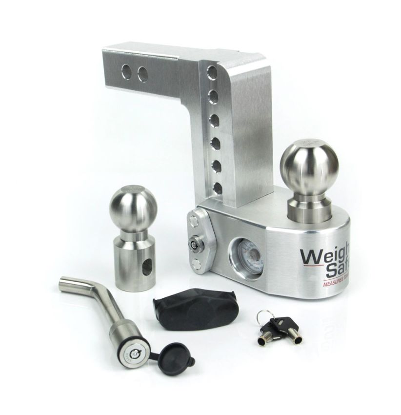 Weigh Safe 6in Drop Hitch w/Built-in Scale & 2in Shank (10K/12.5K GTWR) w/WS05 - Aluminum