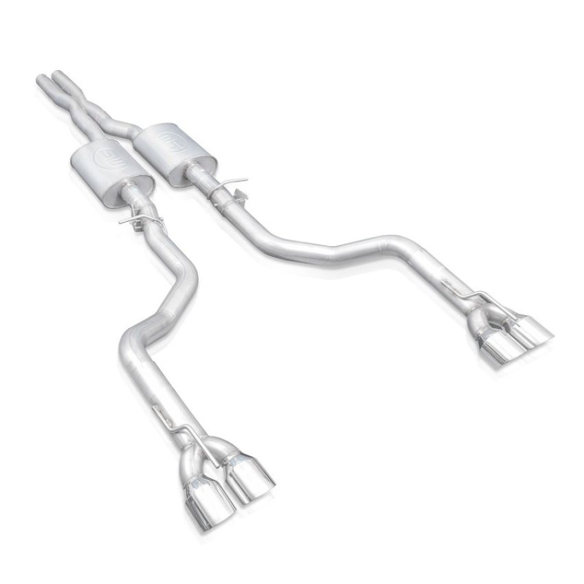 Stainless Works CHAL16CBR4 15-19 Dodge Challenger 6.2L/6.4L Hemi 3in Redline Catback X-Pipe w/4in Quad Tips