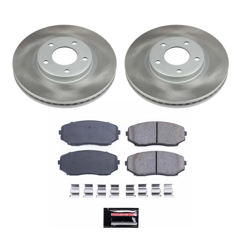 PowerStop SC3071 Semi-Coated Rotor and Low-Dust Ceramic Brake Pad Kit