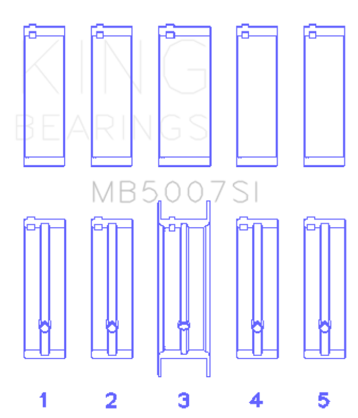 King Engine Bearings MB5007SI0.25 G.M.C. Saturn (Size +0.25mm) Main Bearing Set
