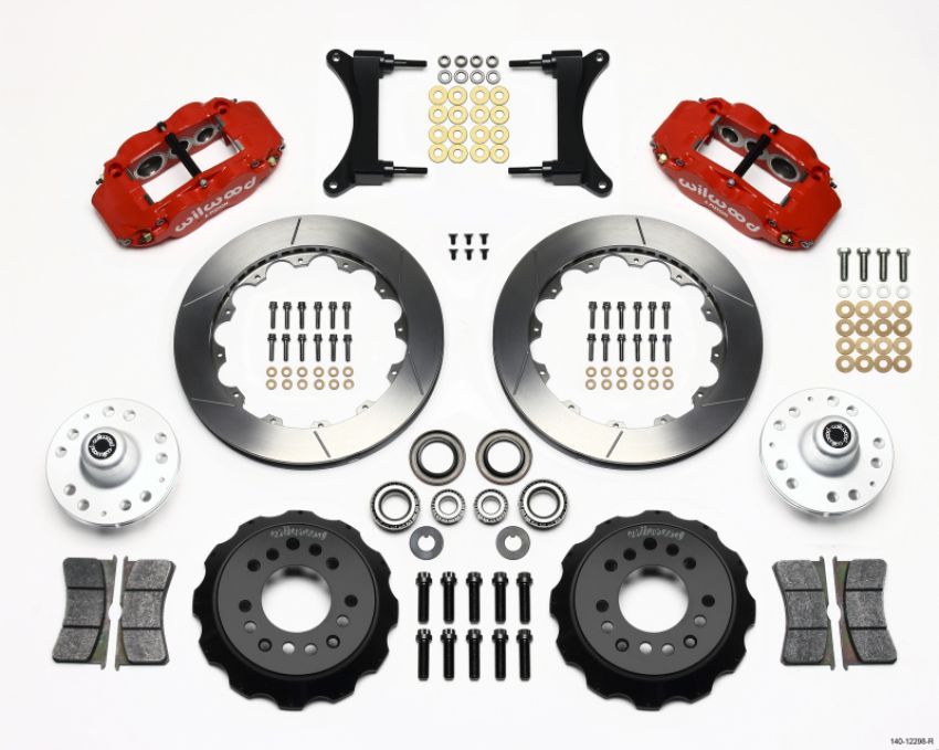 Wilwood 140-12298-R Narrow Superlite 6R Front Hub Kit 12.88in Red 79-87 GM G Body