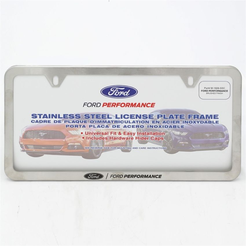 Ford Racing M-1828-SSC Ford Performance Slim License Plate Frame-Brushed Stainless Steel