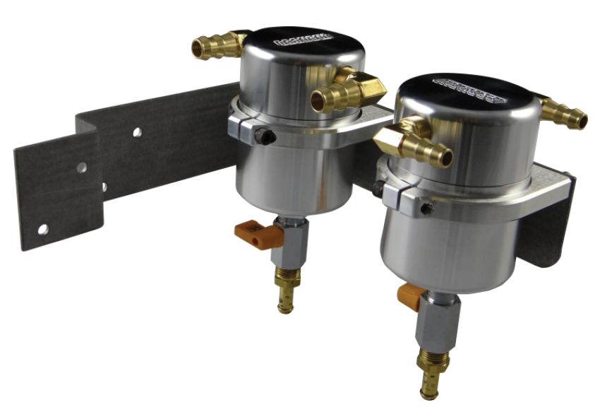Moroso 85510 08-14 Subaru STi (w/Top Mount Intercooler) Air/Oil Separator Catch Can - Billet Aluminum