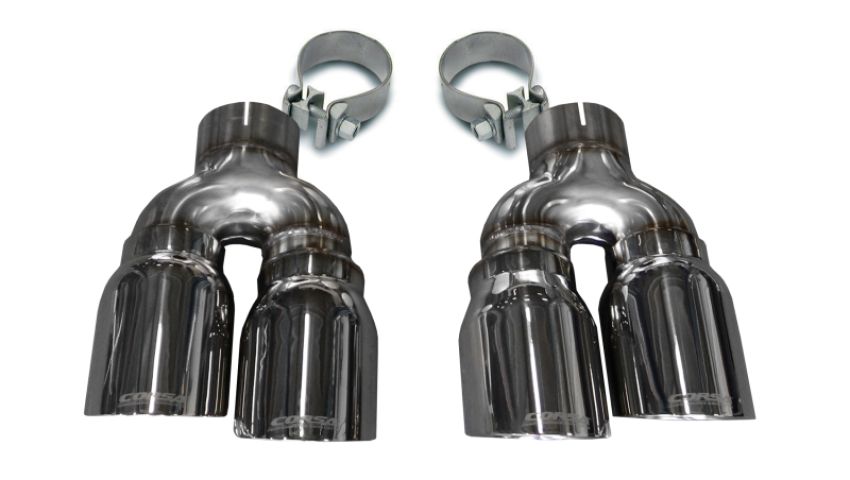 Corsa Performance 14479 Twin 4.0in. Polished Pro-Series Tip Kit (Clamps Included)