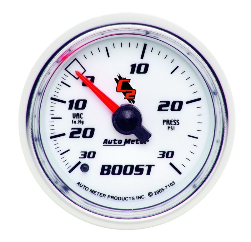 AutoMeter 7103 C2 52mm 30 PSI Mechanical Boost and Vacuum Gauge