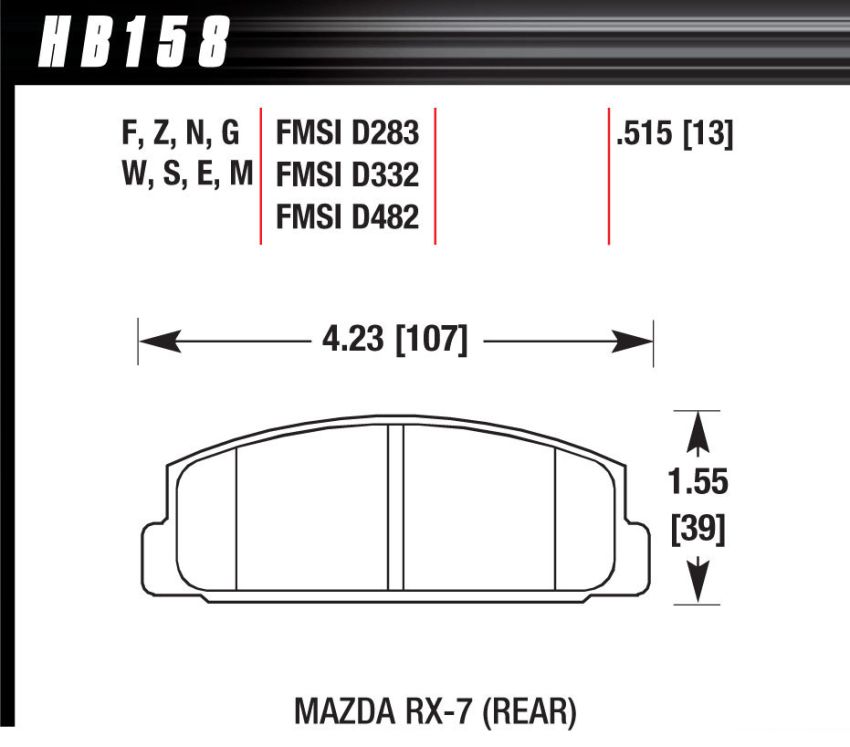 Hawk Performance HB158F.515 HPS Disc Brake Pad