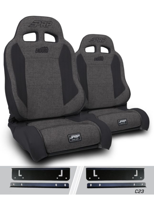 PRP Seats A89010-C23-54 PRP 97-02 Jeep Wrangler TJ Enduro Elite Suspension Seat (Pair) - Trek Edition - Gray