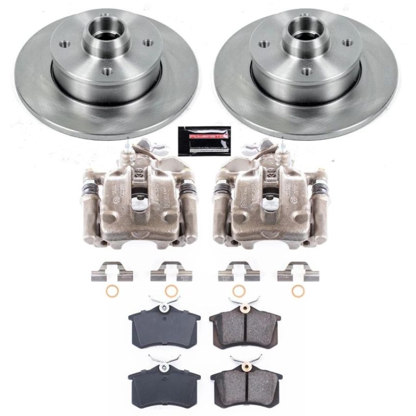 PowerStop KCOE370 OE Stock Replacement Low-Dust Ceramic Brake Pad, Rotor and Caliper Kit
