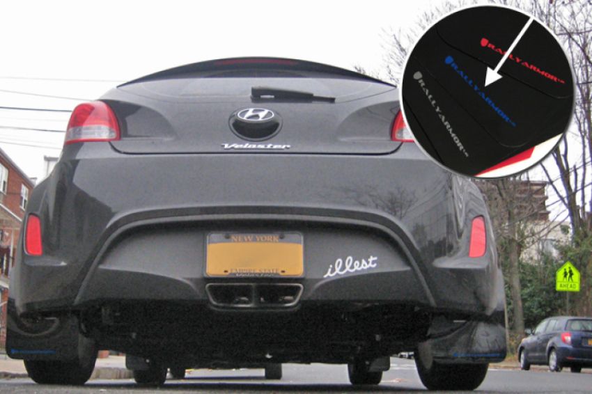 Rally Armor MF24-UR-BLK/BL Black Mud Flap/Blue Logo