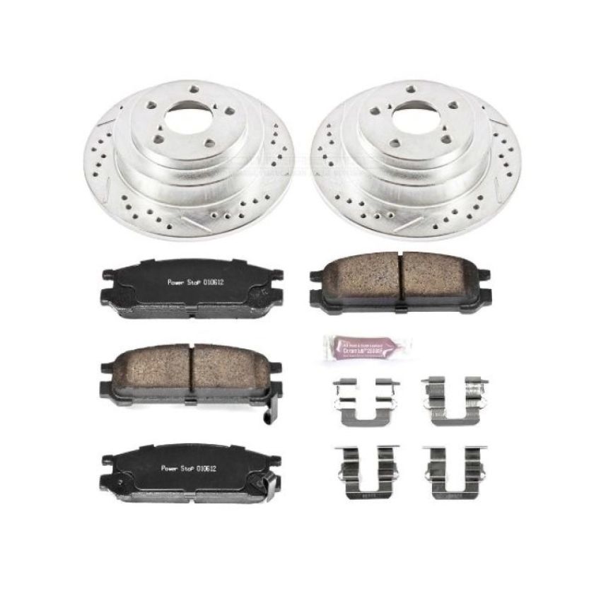 PowerStop K448 Z23 Daily Driver Carbon-Fiber Ceramic Brake Pad and Drilled & Slotted Rotor Kit